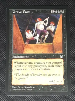 MTG Grave Pact - Stronghold - Rare - Vintage Magic The Gathering NM - Image 1