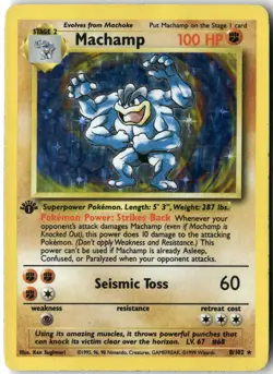Machamp - 8/102, Pokemon Base Set 1st Edition Holo Rare, 008/102 MP - Image 1