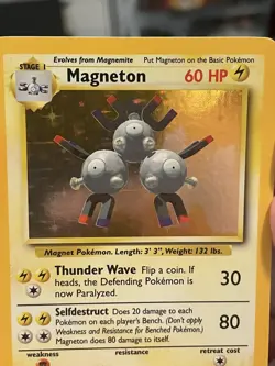 Pokemon TCG Base Set Magneton 9/102 Holo Rare Unlimited LP - Image 4