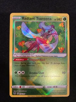 Pokemon TCG Radiant Tsareena Silver Tempest 016/195 Holo Radiant Rare - Image 1