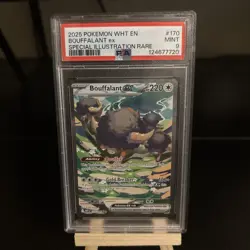 2025 POKEMON WHT EN-WHITE FLARE SPECIAL ILLUSTRATION RARE BOUFFALANT EX PSA 9 - Image 1
