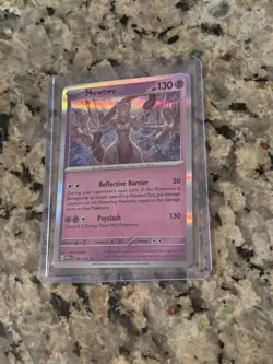 POKEMON 2023 MEWTWO HOLO SHINY FOIL CARD 150/165 - Image 1