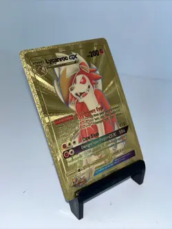 Lycanroc GX Metal Gold Foil Pokemon Card Fan Art Card HP200 - Image 4