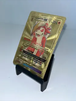 Lycanroc GX Metal Gold Foil Pokemon Card Fan Art Card HP200 - Image 5