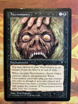 MTG Necromancy Visions Lightly Played Condition Black Vintage! - Image 1