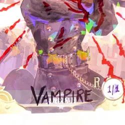 VAMPIRE Token - Altered Goddess Story Waifu - Hand painted with inks - sword - Image 2