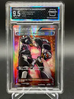 2016 POKEMON XY FATES COLLIDE #124 FA/TEAM ROCKET'S HANDIWORK Arena Club 9.5 - Image 1