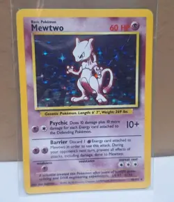Pokemon TCG Mewtwo 2/102 Base Set Moderately Played Condition. Still looks Nice! - Image 1