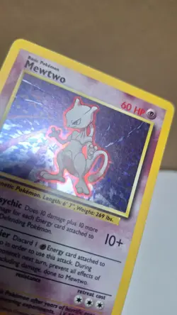 Pokemon TCG Mewtwo 2/102 Base Set Moderately Played Condition. Still looks Nice! - Image 5