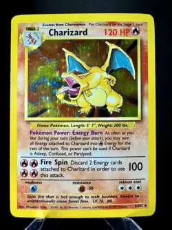 Pokemon TCG WOTC 1999 Base Set CHARIZARD 4/102 Holo Rare Unlimited Holographic! - Image 2