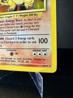 Pokemon TCG WOTC 1999 Base Set CHARIZARD 4/102 Holo Rare Unlimited Holographic! - Image 4