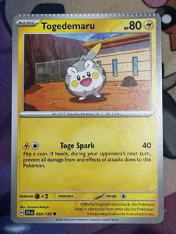 Pokemon TCG Togedemaru 050/159 Scarlet & Violet Journey Together CRIMP ERROR ! - Image 1