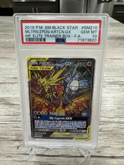 2019 POKEMON SM BLACK STAR PROMO FULL ART/MOLTRES & ZAPDOS & ARTICUNO GX PSA 10 - Image 1