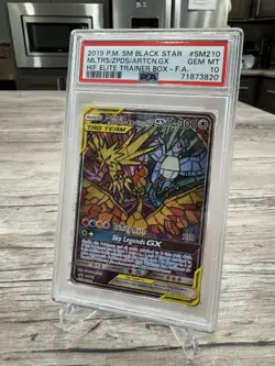 2019 POKEMON SM BLACK STAR PROMO FULL ART/MOLTRES & ZAPDOS & ARTICUNO GX PSA 10 - Image 2