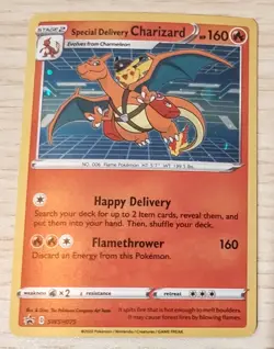 Pokemon TCG Special Delivery Charizard SWSH075 Holo Black Star - Image 1