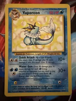 1999 Pokemon Jungle Unlimited #28 Vaporeon RARE, Non-Holo, LP - Image 1