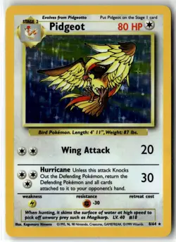 Pidgeot ⭐ 8/64 Holo Rare Jungle 1999 Pokemon LP - Image 1