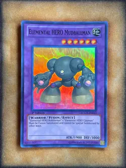 Yugioh Elemental HERO Mudballman LCGX-EN053 Super Rare 1st Ed NM - Image 1