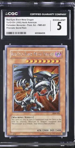 Yu-Gi-Oh! TCG Red Eyes Black Metal Dragon Forbidden Memories PS FMR-001 CGC 5 - Image 1
