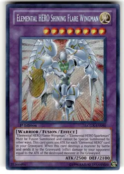 Yugioh Elemental HERO Shining Flare Wingman LCGX-EN050 Secret Rare 1st Ed NM - Image 1