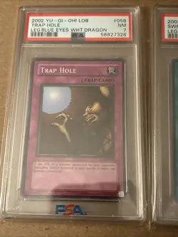 2002 YU-GI-OH! LOB BLUE EYES #101 SWORDS OF REVEALING LIGHT TRAP HOLE PSA 7 LOT - Image 2
