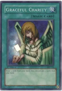 Yu-Gi-Oh! Graceful Charity SDP-040 Super Rare 1st Edition - Image 1