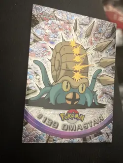 Topps Chrome Pokemon TCG TV Animation Edition Card 139 Omastar Rare Holo LP+/NM - Image 4