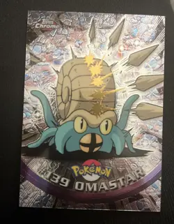 Topps Chrome Pokemon TCG TV Animation Edition Card 139 Omastar Rare Holo LP+/NM - Image 5