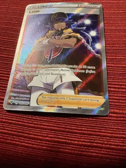Leon (Full Art) 182/185 Swsh04: Vivid Voltage Holo NM+ Pokemon TCG Trainer Card - Image 2