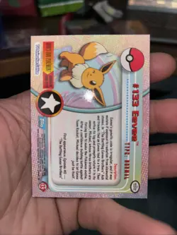 Topps Pokemon Card TV Series 3 Chrome Foil Blue Logo 1st Edition #133 Eevee NM - Image 2