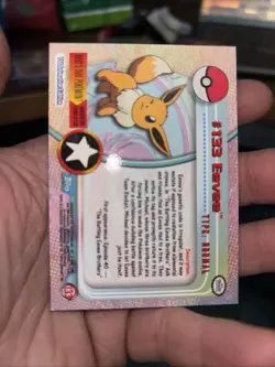 Topps Pokemon Card TV Series 3 Chrome Foil Blue Logo 1st Edition #133 Eevee NM - Image 3