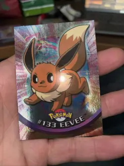 Topps Pokemon Card TV Series 3 Chrome Foil Blue Logo 1st Edition #133 Eevee NM - Image 4