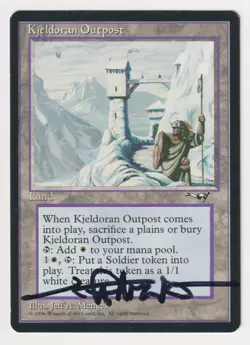 Signed Kjeldoran Outpost HP Alliances Artist Jeff A. Menges 1996 WOTC MTG Magic! - Image 1