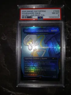 2025 MAGIC THE GATHERING SPONGEBOB SECRET LAIR DROP FOIL PSA 8 SQUIDWARD MTG - Image 1