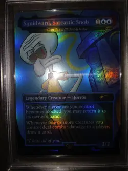 2025 MAGIC THE GATHERING SPONGEBOB SECRET LAIR DROP FOIL PSA 8 SQUIDWARD MTG - Image 2