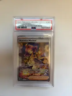 2025 POKEMON MEG SPECIAL ILLUSTRATION RARE #183 ACEROLA'S MISCHIEF PSA 9 - Image 1
