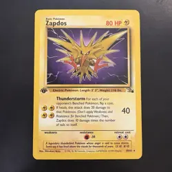 Pokemon Vintage First Edition Zapdos 30/62 Fossil 1999 - Image 1