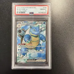 POKEMON 2023 151 Mew En BLASTOISE EX Ultra Rare #184 PSA 10 Gem Mint Full Art JY - Image 1
