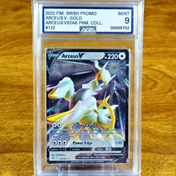 Pokemon SWSH Gold Metal Promo Arceus V 122/172 AGS Mint 9 Full Holo Rare 2022 - Image 1