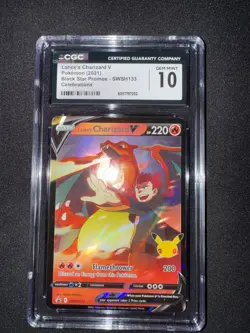 2021 Pokemon Celebrations Promo #SWSH133 Lance’s Charizard V CGC 10 Gem Mint - Image 1