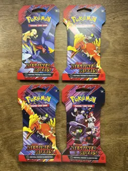 Pokemon TCG Destined Rivals Sleeved Booster Packs Lot Of 4 Factory Sealed New - Image 1