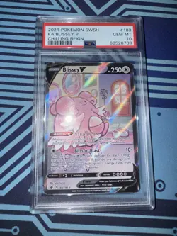 2021 POKEMON SWORD & SHIELD CHILLING REIGN #183 FULL ART/BLISSEY V PSA 10 - Image 1