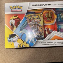 Pokemon SEALED Legends of Johto Pin Collection Box 9 Packs, 3 Pins Minor Creases - Image 2