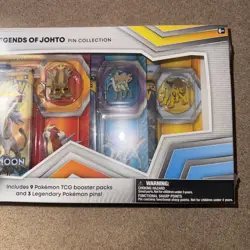 Pokemon SEALED Legends of Johto Pin Collection Box 9 Packs, 3 Pins Minor Creases - Image 3