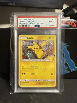 2021 McDonald's Holo Pikachu Pokemon Collection #25 PSA 10 Gem Mint - Image 1