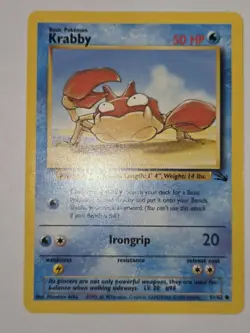 Pokemon TCG Krabby Fossil 51/62 Regular Common MP - Image 1
