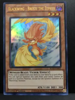 Blackwing - Breeze The Zephyr BLCR-EN061 YU-Gi-Oh! Near Mint 1st Edition - Image 1