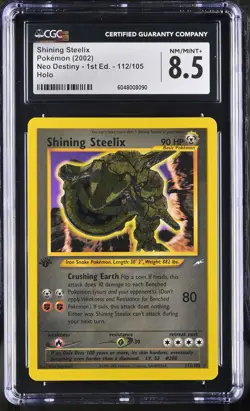 CGC 8.5 Shining Steelix Neo Destiny 1st Edition 112/105 Holo Pokemon Card - Image 1