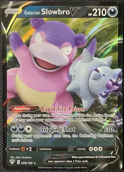 Galarian Slowbro V 099/189 Swsh03: Darkness Ablaze Holo - Pokemon Card - Image 1