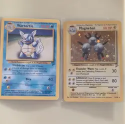 Pokemon TCG Base Set Wartortle 63/130 Magneton Holo 9/130 1999 English Card Lot - Image 1